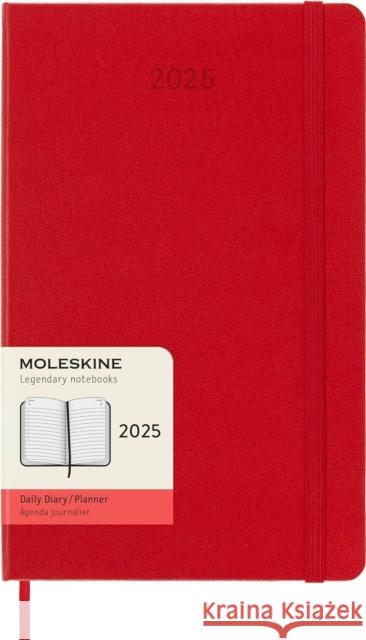 Moleskine 2025 12-Month Daily Large Hardcover Notebook: Scarlet Red Moleskine 8056999270148