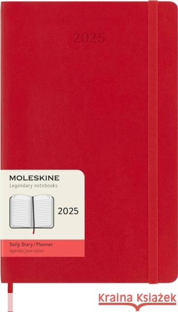 Moleskine 2025 12-Month Daily Large Softcover Notebook: Scarlet Red Moleskine 8056999270179