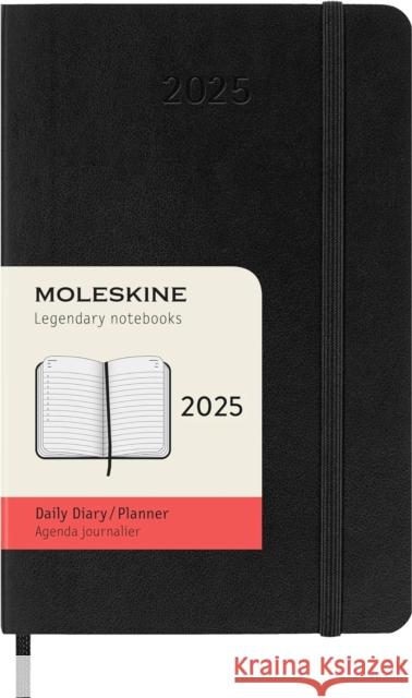 Moleskine 2025 12-Month Daily Pocket Softcover Notebook: Black Moleskine 8056999270223