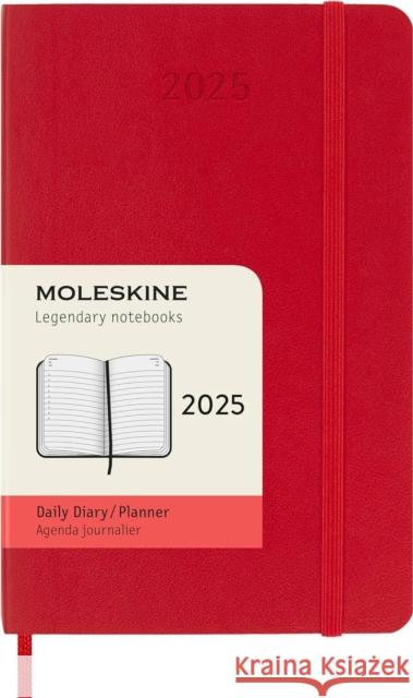 Moleskine 2025 12-Month Daily Pocket Softcover Notebook: Scarlet Red Moleskine 8056999270230