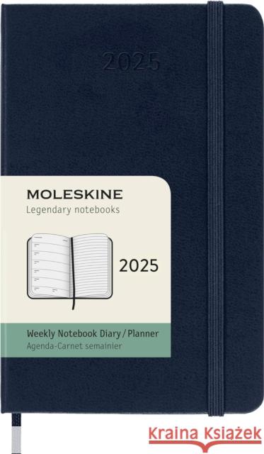 Moleskine 2025 12-Month Weekly Large Hardcover Notebook: Sapphire Blue Moleskine 8056999270261