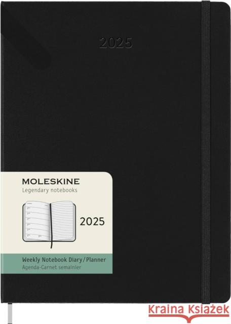 Moleskine 2025 12-Month Weekly XL Hardcover Notebook: Black Moleskine 8056999270421