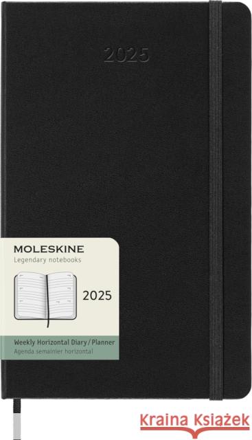 Moleskine 2025 12-Month Weekly Horizontal Large Hardcover Notebook: Black Moleskine 8056999270445