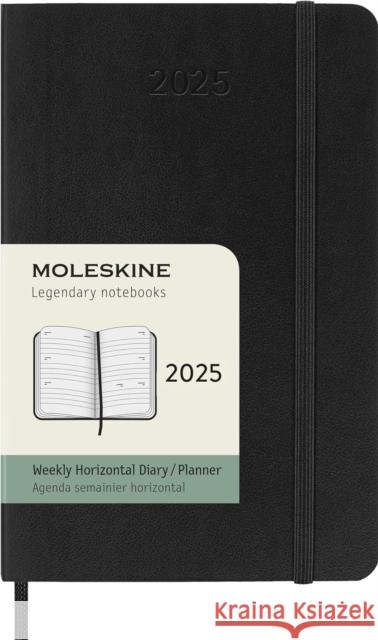 Moleskine 2025 12-Month Weekly Horizontal Pocket Softcover Notebook: Black Moleskine 8056999270452