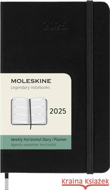 Moleskine 2025 12-Month Weekly Horizontal Pocket Hardcover Notebook: Black Moleskine 8056999270476