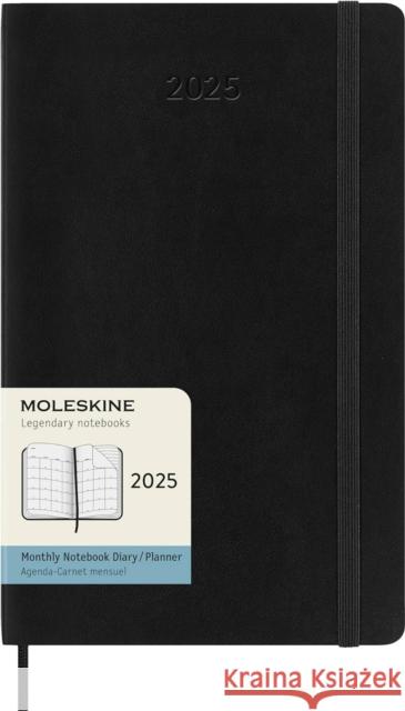 Moleskine 2025 12-Month Monthly Large Softcover Notebook: Black Moleskine 8056999270490