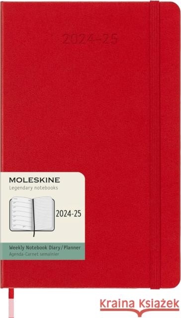 Moleskine 2025 18-Month Weekly Large Hardcover Notebook: Scarlet Red Moleskine 8056999270575