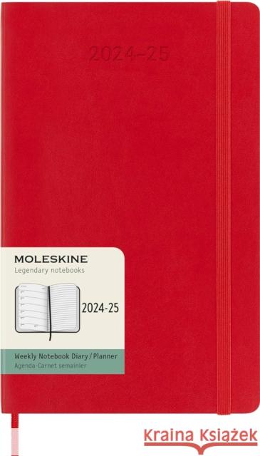 Moleskine 2025 18-Month Weekly Large Softcover Notebook: Scarlet Red Moleskine 8056999270605