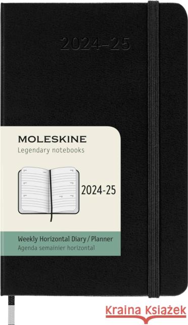 Moleskine 2025 18-Month Weekly Horizontal Pocket Hardcover Notebook: Black Moleskine 8056999270704