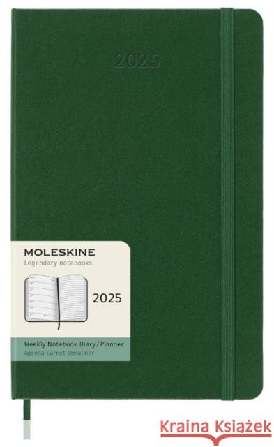 Moleskine 2025 12-Month Weekly Large Hardcover Notebook: Myrtle Green Moleskine 8056999270711