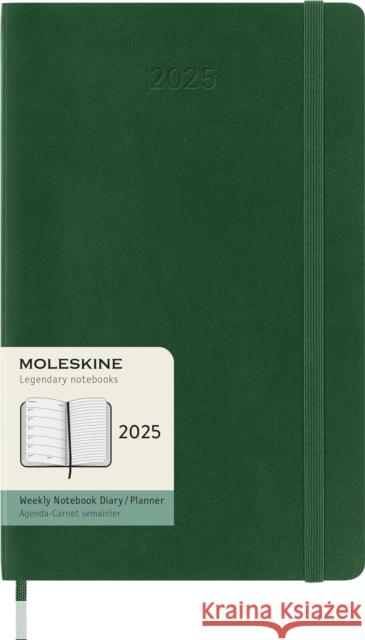 Moleskine 2025 12-Month Weekly Large Softcover Notebook: Myrtle Green Moleskine 8056999270728