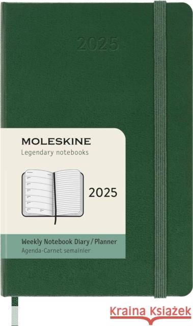 Moleskine 2025 12-Month Weekly Pocket Hardcover Notebook: Myrtle Green Moleskine 8056999270735