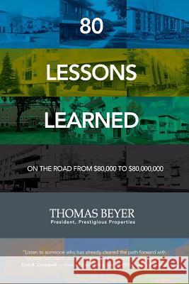 80 Lessons Learned: On the Road from $80,000 to $80,000,000 MR Thomas Beyer 9780992108304 Prestigious Properties - książka