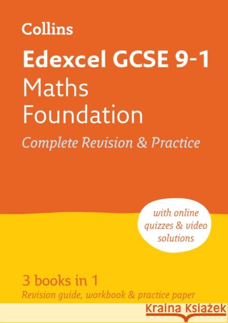 Edexcel GCSE 9-1 Maths Foundation All-in-One Complete Revision and Practice: Ideal for the 2024 and 2025 Exams Collins GCSE 9780008112493 COLLINS EDUCATIONAL CORE LIST