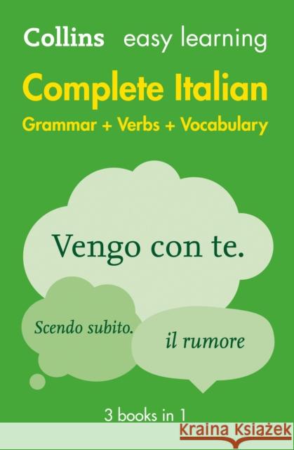 Easy Learning Italian Complete Grammar, Verbs and Vocabulary (3 books in 1): Trusted Support for Learning Collins Dictionaries 9780008141752 HarperCollins Publishers