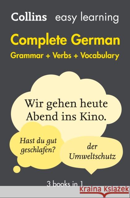 Easy Learning German Complete Grammar, Verbs and Vocabulary (3 books in 1): Trusted Support for Learning Collins Dictionaries 9780008141783 HarperCollins Publishers