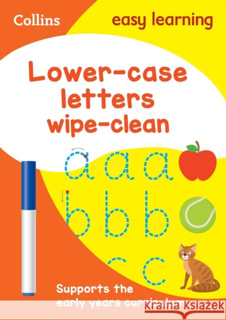 Lower Case Letters Age 3-5 Wipe Clean Activity Book: Ideal for Home Learning Collins Easy Learning 9780008212926 HarperCollins Publishers