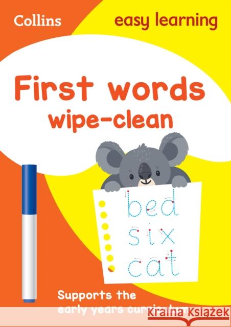 First Words Age 3-5 Wipe Clean Activity Book: Ideal for Home Learning Collins Easy Learning 9780008212933 HarperCollins UK