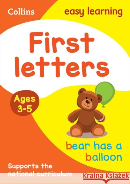 First Letters Ages 3-5: Ideal for Home Learning Collins Easy Learning 9780008387884 HarperCollins Publishers