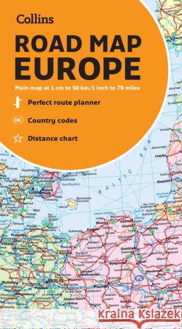 Collins Map of Europe Collins Maps 9780008403973 HarperCollins Publishers