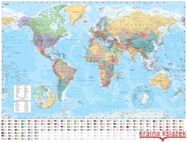 Collins World Wall Laminated Map Collins Maps 9780008492540 HarperCollins Publishers