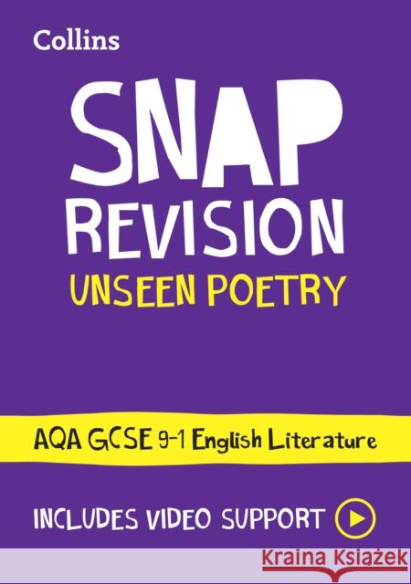 AQA Unseen Poetry Anthology Revision Guide: Ideal for the 2024 and 2025 Exams Collins GCSE 9780008551568