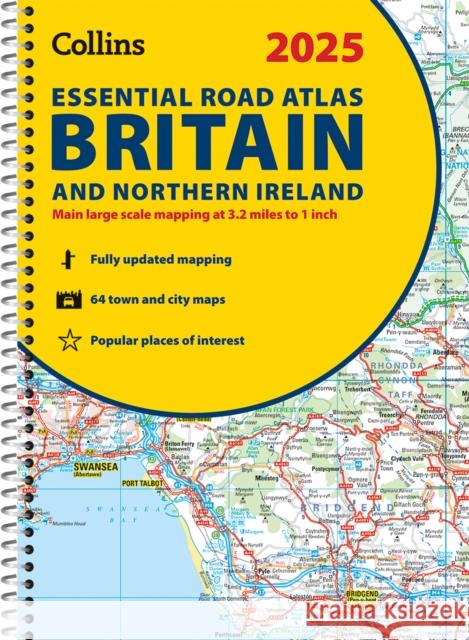 2025 Collins Essential Road Atlas Britain and Northern Ireland: A4 Spiral Collins Maps 9780008652906 HarperCollins Publishers