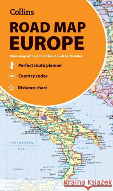 Collins Road Map of Europe: Folded Map Collins Maps 9780008716479 HarperCollins Publishers