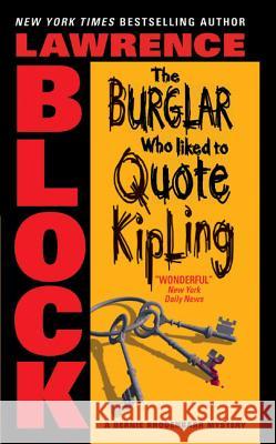 The Burglar Who Liked to Quote Kipling Lawrence Block 9780060731250 HarperTorch