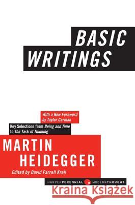 Basic Writings Martin Heidegger 9780061627019 Harper Perennial Modern Classics