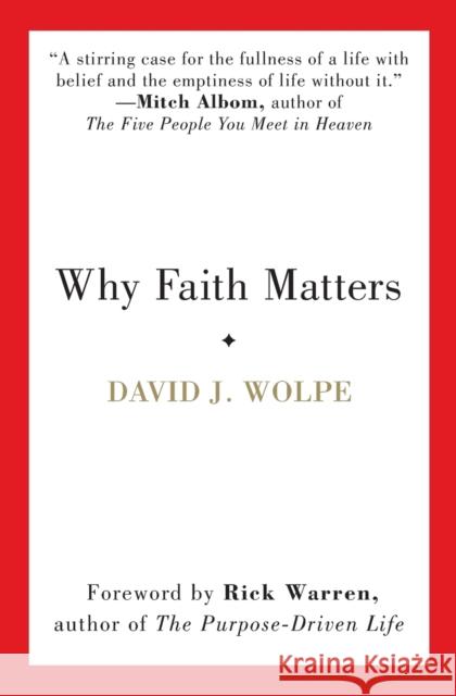 Why Faith Matters David J. Wolpe 9780061633355 HarperOne