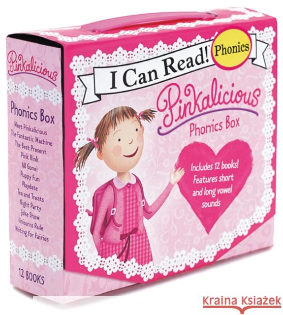 Pinkalicious 12-Book Phonics Fun!: Includes 12 Mini-Books Featuring Short and Long Vowel Sounds Kann, Victoria 9780062352156 HarperCollins