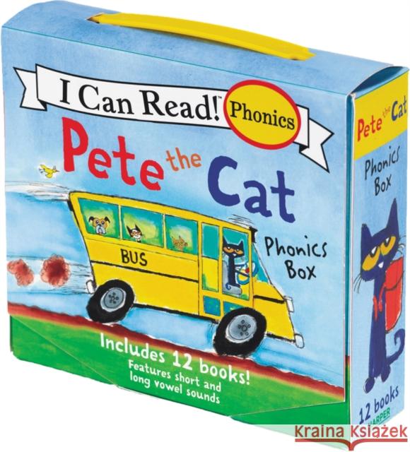 Pete the Cat 12-Book Phonics Fun!: Includes 12 Mini-Books Featuring Short and Long Vowel Sounds Dean, James 9780062404527