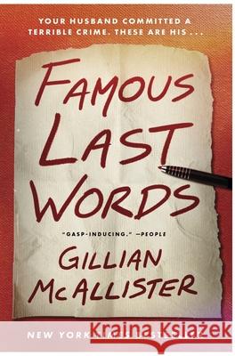 Famous Last Words Gillian McAllister 9780063338432 William Morrow & Company