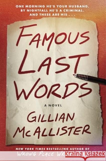 Famous Last Words: A Novel Gillian McAllister 9780063385405