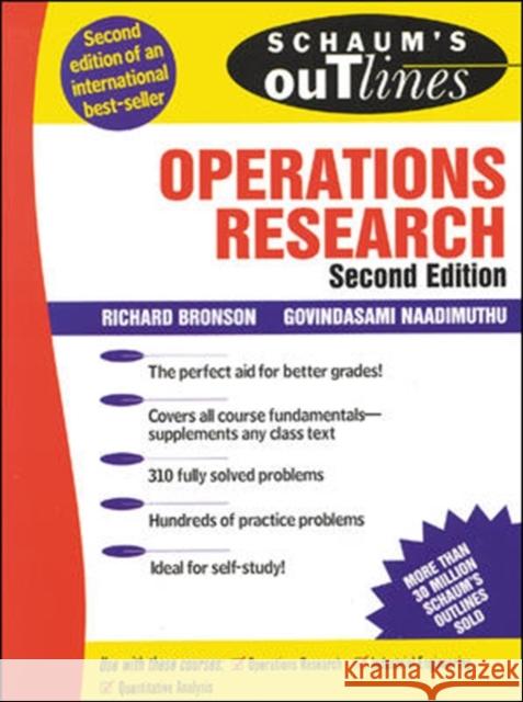 Schaum's Outline of Operations Research Richard Bronson 9780070080201 McGraw-Hill Education - Europe