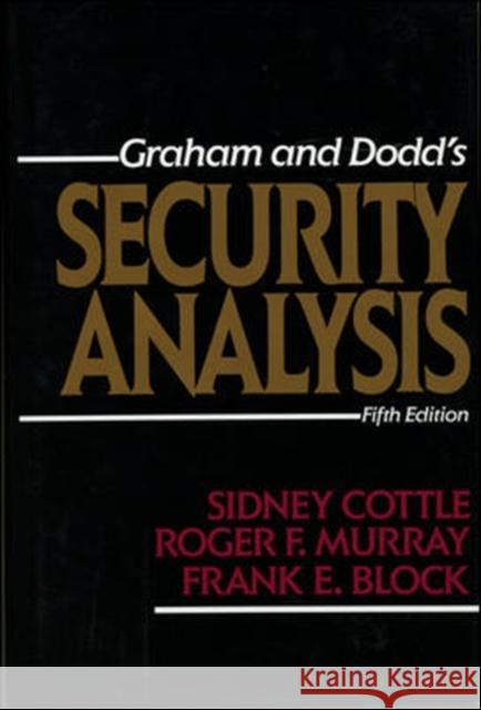 Security Analysis: Fifth Edition  Cottle 9780070132351 0