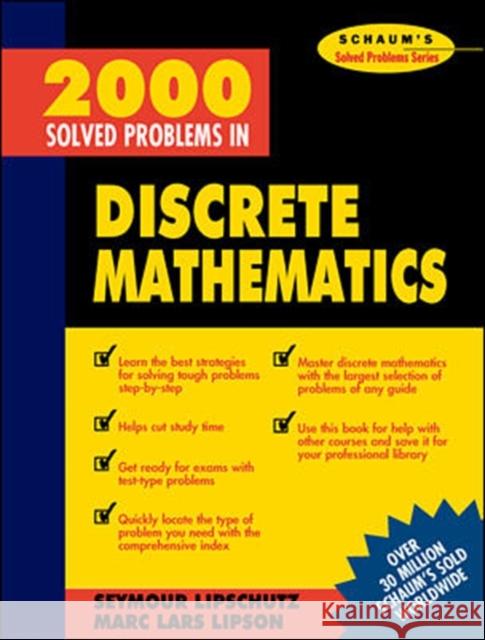 2000 Solved Problems in Discrete Mathematics Seymour Lipschutz 9780070380318 0