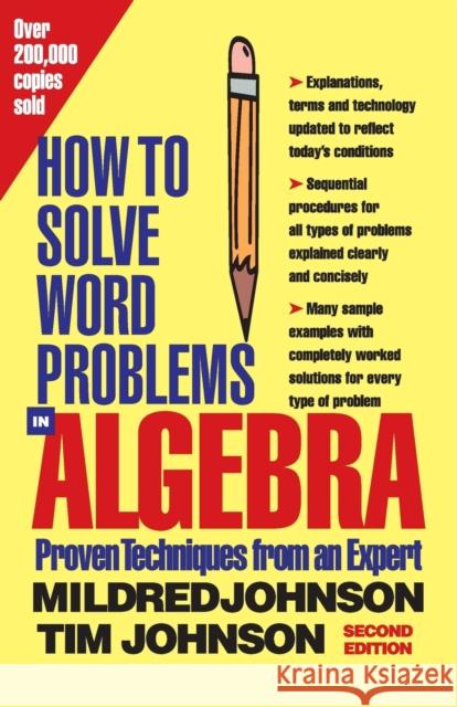 How to Solve Word Problems in Algebra, 2nd Edition Johnson, Mildred 9780071343077