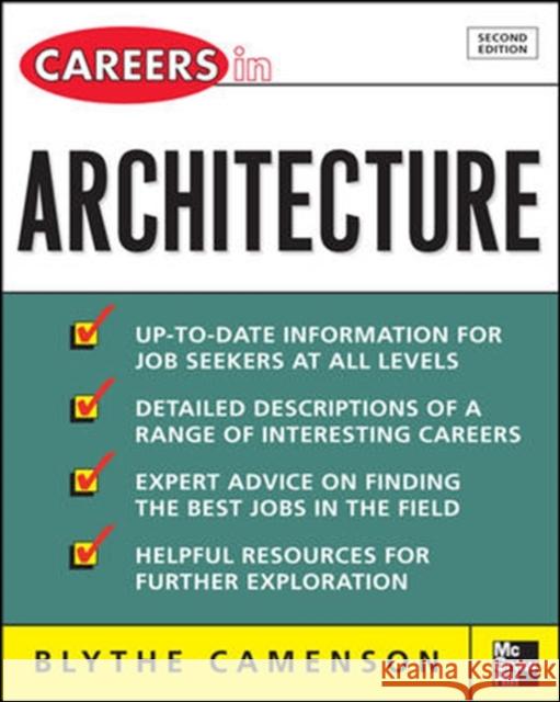 Careers in Architecture Blythe Camenson 9780071545563 McGraw-Hill