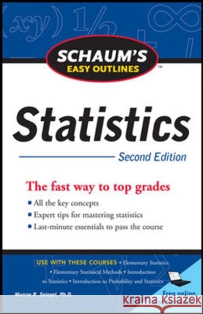 Schaum's Easy Outline of Statistics, Second Edition David Lindstrom 9780071745819 0