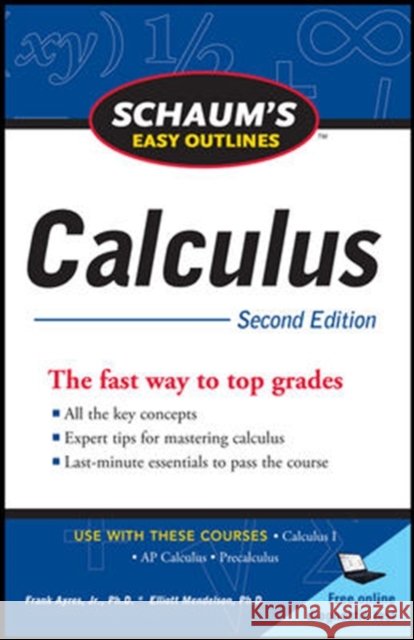Schaum's Easy Outline of Calculus, Second Edition Frank Ayres 9780071745826