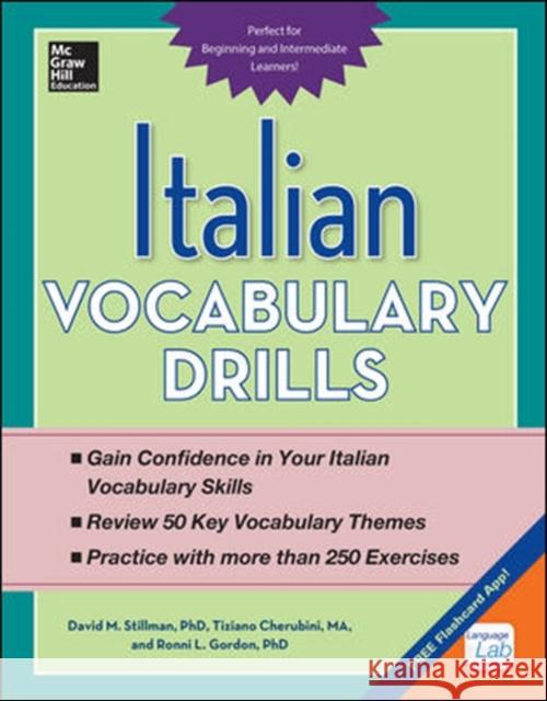 Italian Vocabulary Drills David Stillman Tiziano Cherubini Ronni Gordon 9780071823777