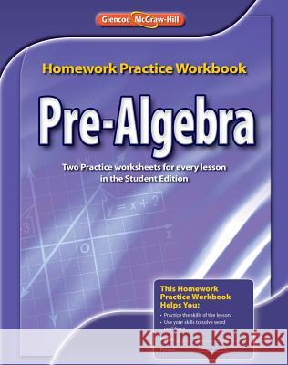 Pre-Algebra Homework Practice Workbook McGraw Hill 9780078907401 McGraw-Hill Education - Europe