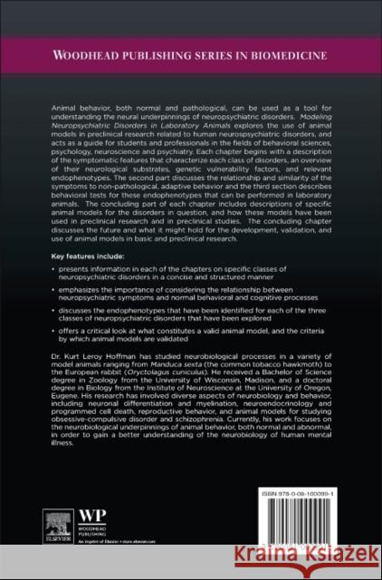 Modeling Neuropsychiatric Disorders in Laboratory Animals Hoffman, Kurt Leroy   9780081000991
