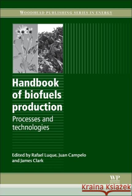 Handbook of Biofuels Production: Processes and Technologies Rafael Luque (Deputy Head, Departamento de Quimica Organica,  Universidad de Cordoba, Spain), James H. Clark (University 9780081014813