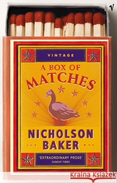 A Box of Matches. Eine Schachtel Streichhölzer, englische Ausgabe Nicholson Baker 9780099448389