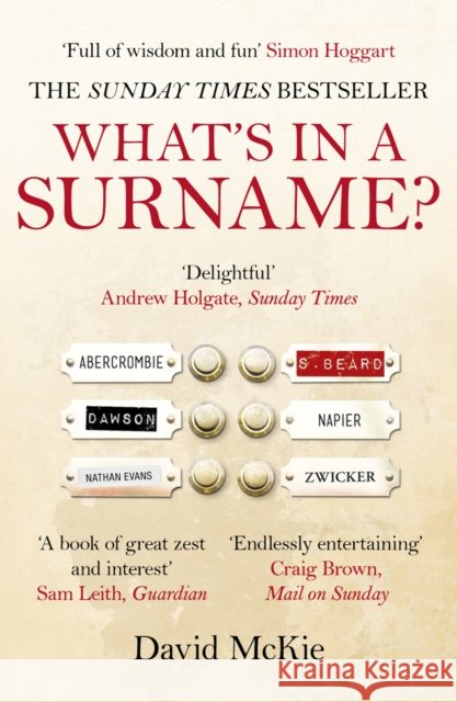What's in a Surname? : A Journey from Abercrombie to Zwicker David McKie 9780099558941