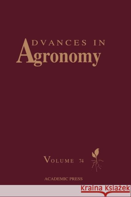 Advances in Agronomy Donald L. Sparks Sparks 9780120007547 