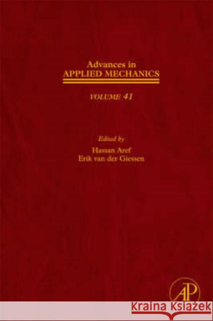 Advances in Applied Mechanics Hassan Aref Erik Va 9780120020577 Academic Press